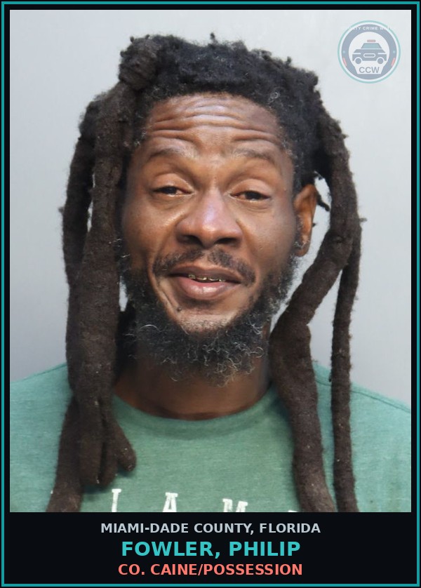 Booking mugshot of FOWLER, PHILIP in Miami-Dade County