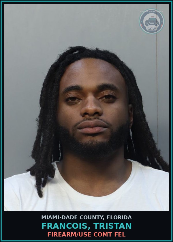 Booking mugshot of FRANCOIS, TRISTAN in Miami-Dade County