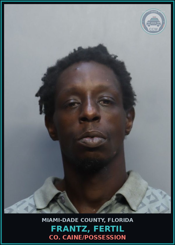 Booking mugshot of FRANTZ, FERTIL in Miami-Dade County