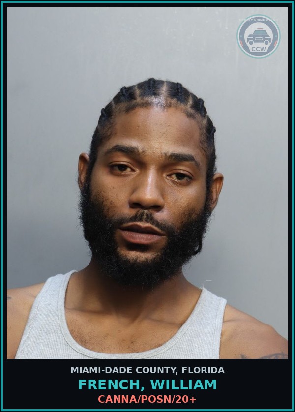 Booking mugshot of FRENCH, WILLIAM in Miami-Dade County