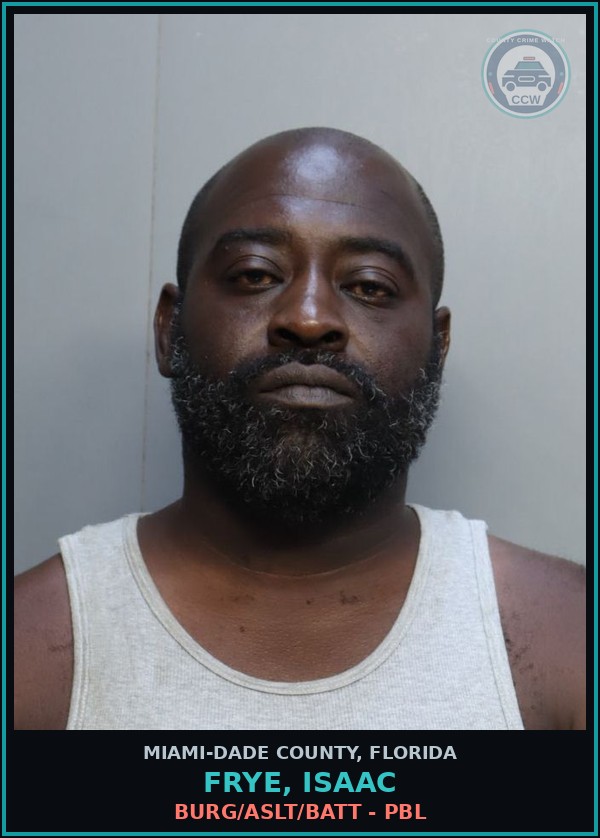 Booking mugshot of FRYE, ISAAC in Miami-Dade County