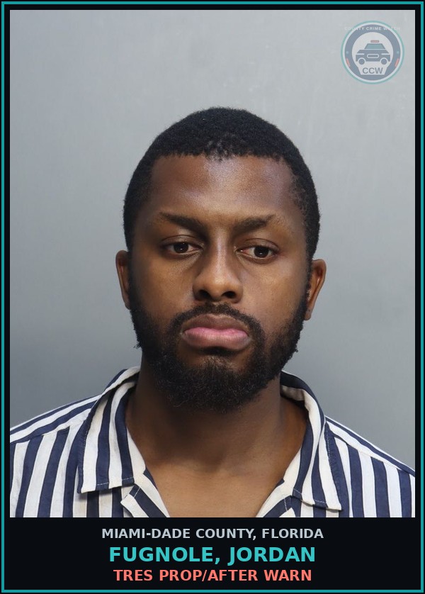 Booking mugshot of FUGNOLE, JORDAN in Miami-Dade County