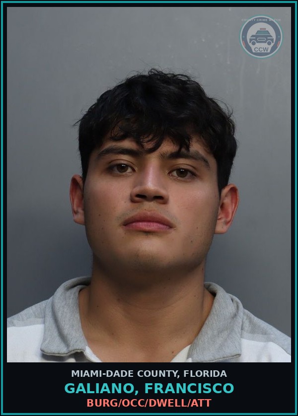 Booking mugshot of GALIANO, FRANCISCO in Miami-Dade County