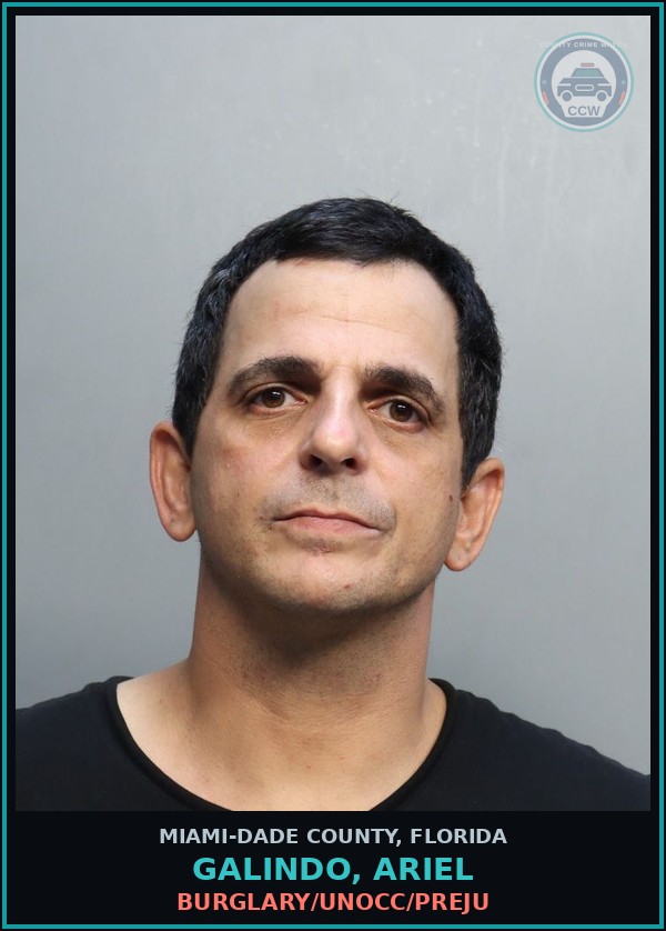 Booking mugshot of GALINDO, ARIEL in Miami-Dade County