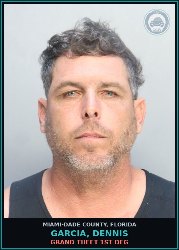 Booking mugshot of GARCIA, DENNIS in Miami-Dade County