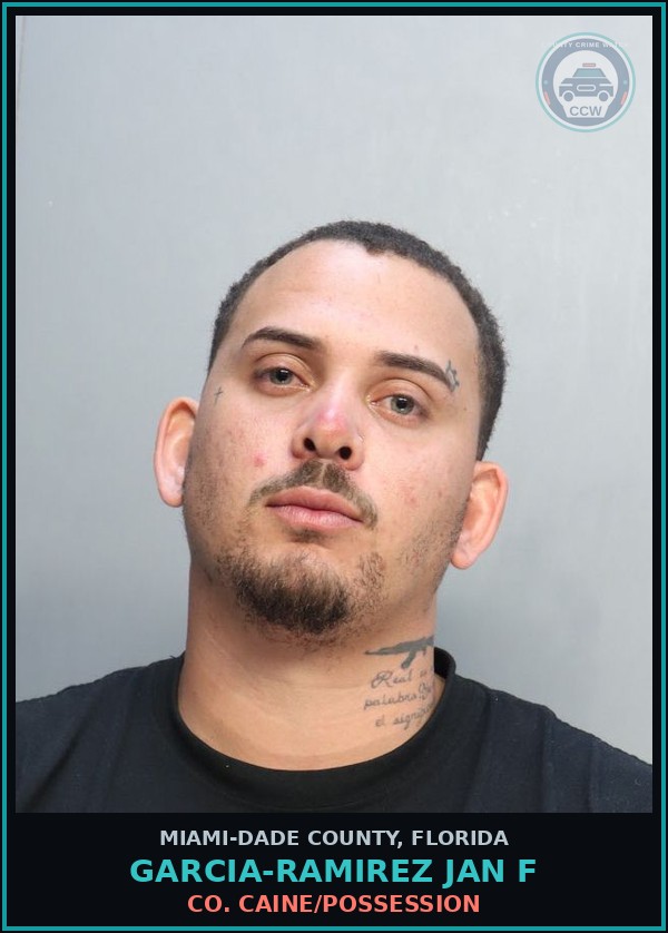Booking mugshot of GARCIA-RAMIREZ JAN  F in Miami-Dade County