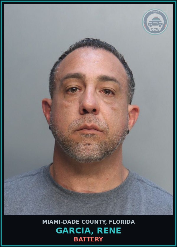 Booking mugshot of GARCIA, RENE in Miami-Dade County