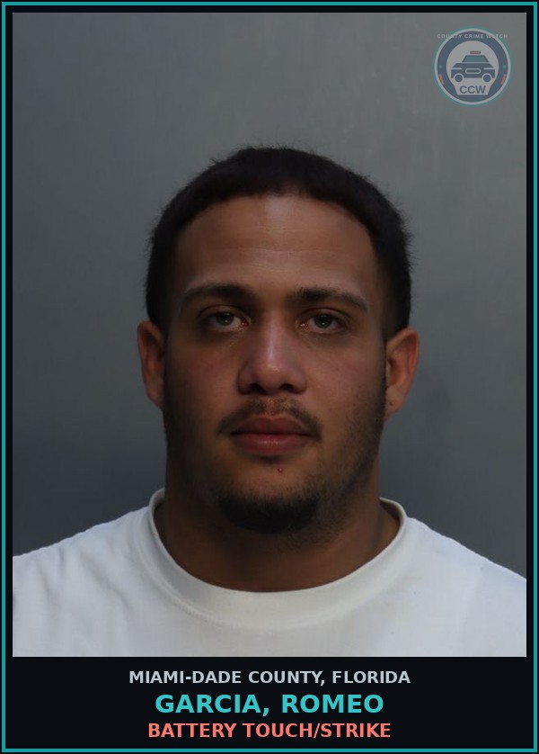 Booking mugshot of GARCIA, ROMEO in Miami-Dade County