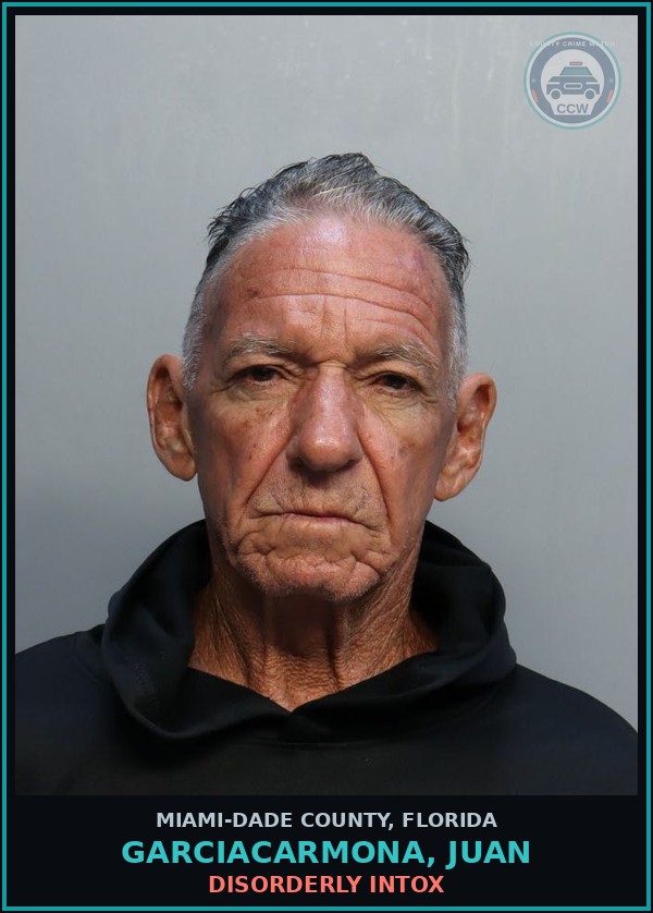Booking mugshot of GARCIACARMONA, JUAN in Miami-Dade County
