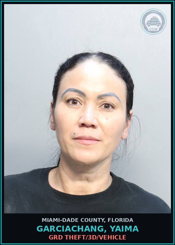 Booking mugshot of GARCIACHANG, YAIMA in Miami-Dade County