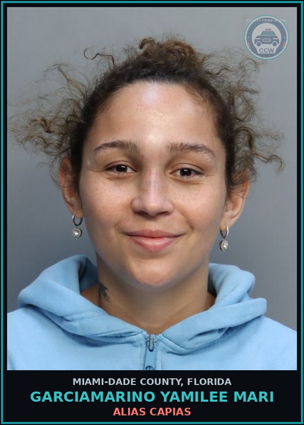 Booking mugshot of GARCIAMARINO YAMILEE  MARI in Miami-Dade County
