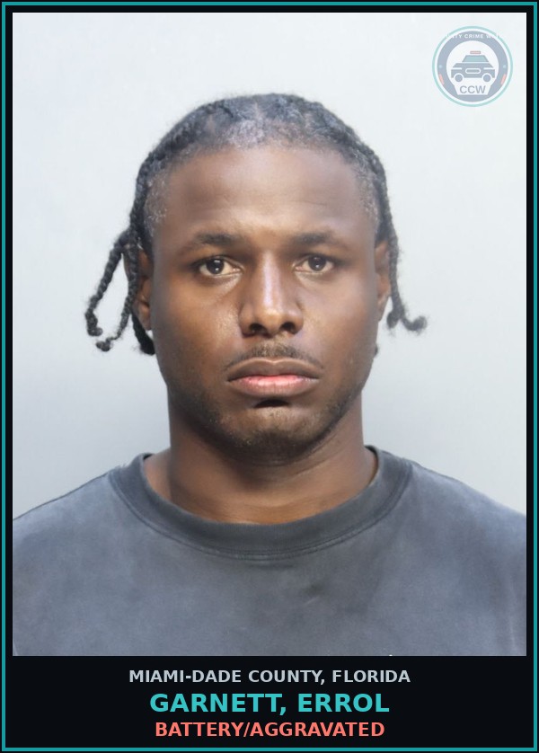 Booking mugshot of GARNETT, ERROL in Miami-Dade County