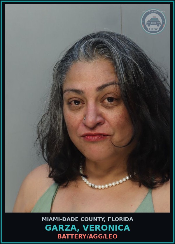 Booking mugshot of GARZA, VERONICA in Miami-Dade County