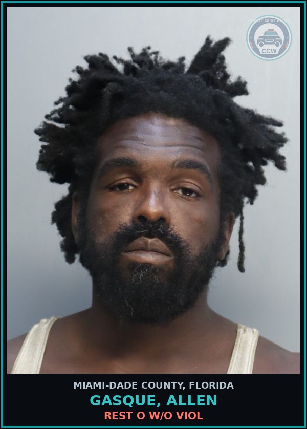 Booking mugshot of GASQUE, ALLEN in Miami-Dade County