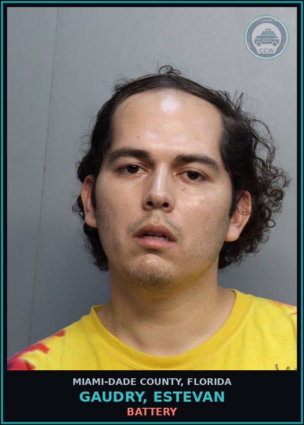 Booking mugshot of GAUDRY, ESTEVAN in Miami-Dade County