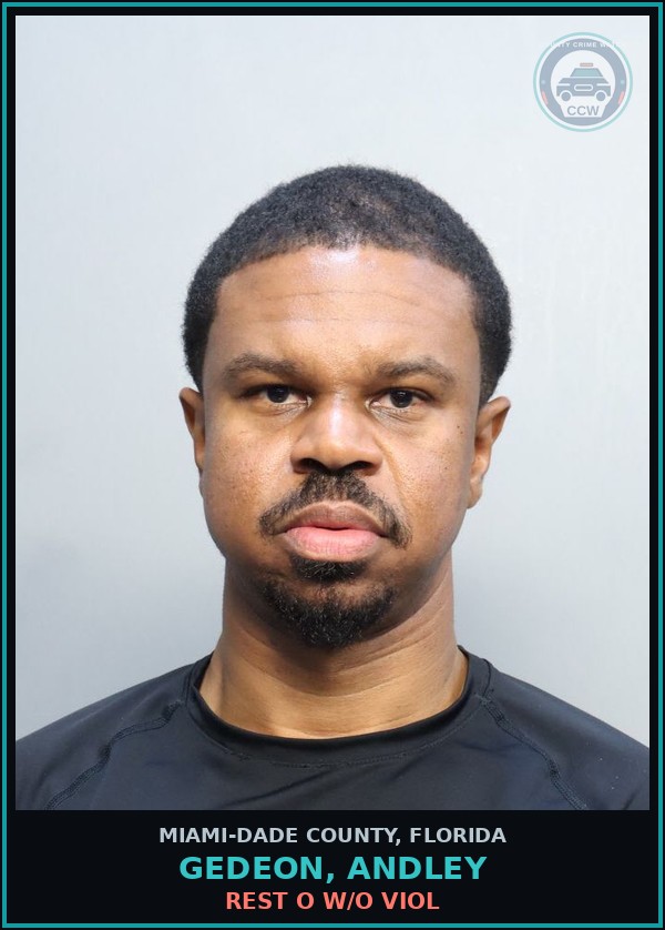 Booking mugshot of GEDEON, ANDLEY in Miami-Dade County