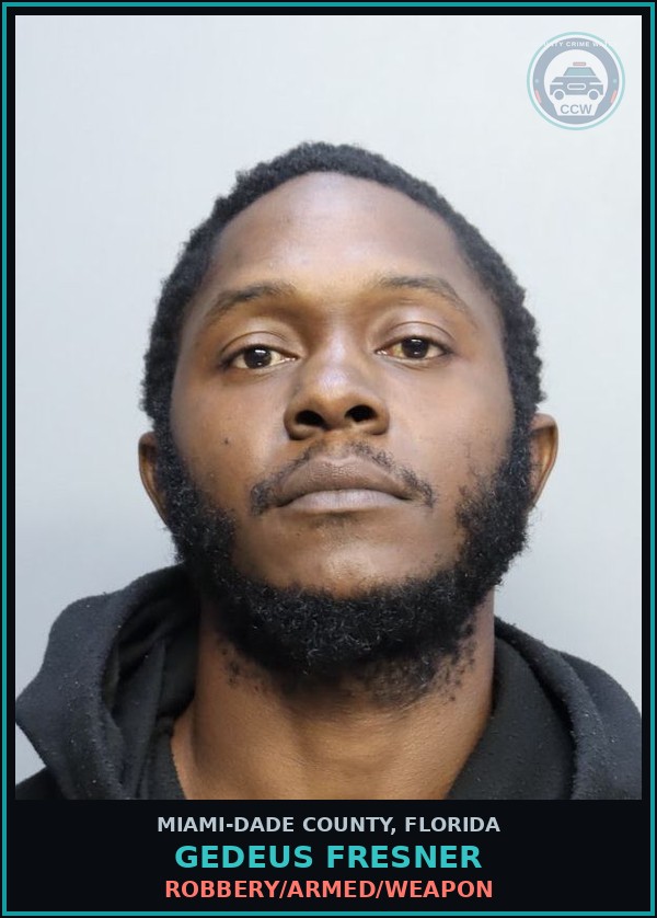 Booking mugshot of GEDEUS FRESNER in Miami-Dade County