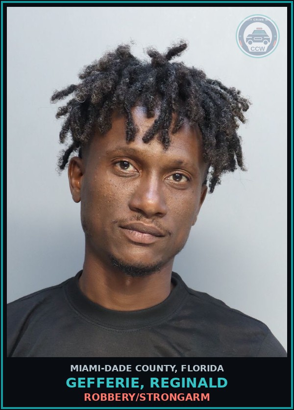 Booking mugshot of GEFFERIE, REGINALD in Miami-Dade County