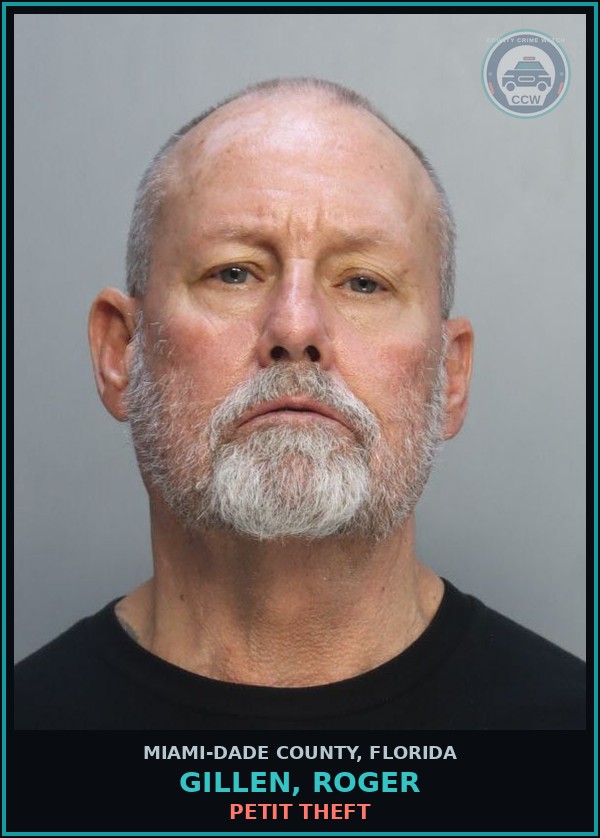 Booking mugshot of GILLEN, ROGER in Miami-Dade County