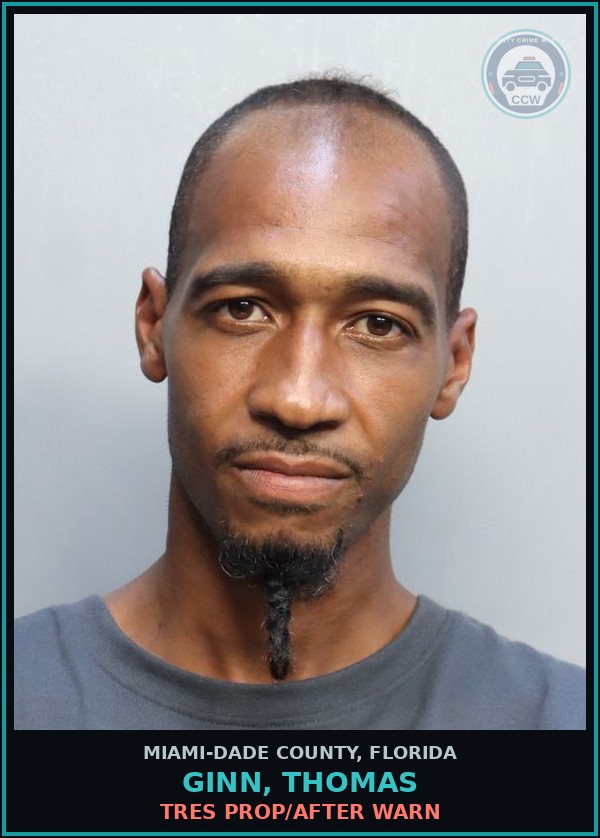 Booking mugshot of GINN, THOMAS in Miami-Dade County