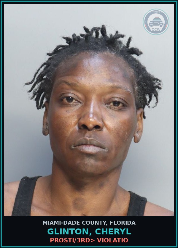 Booking mugshot of GLINTON, CHERYL in Miami-Dade County