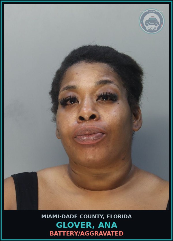 Booking mugshot of GLOVER, ANA in Miami-Dade County