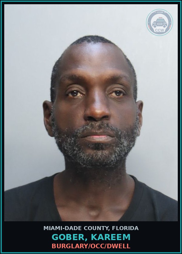 Booking mugshot of GOBER, KAREEM in Miami-Dade County