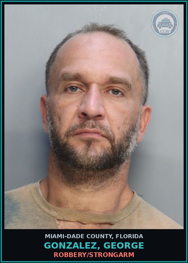 Booking mugshot of GONZALEZ, GEORGE in Miami-Dade County
