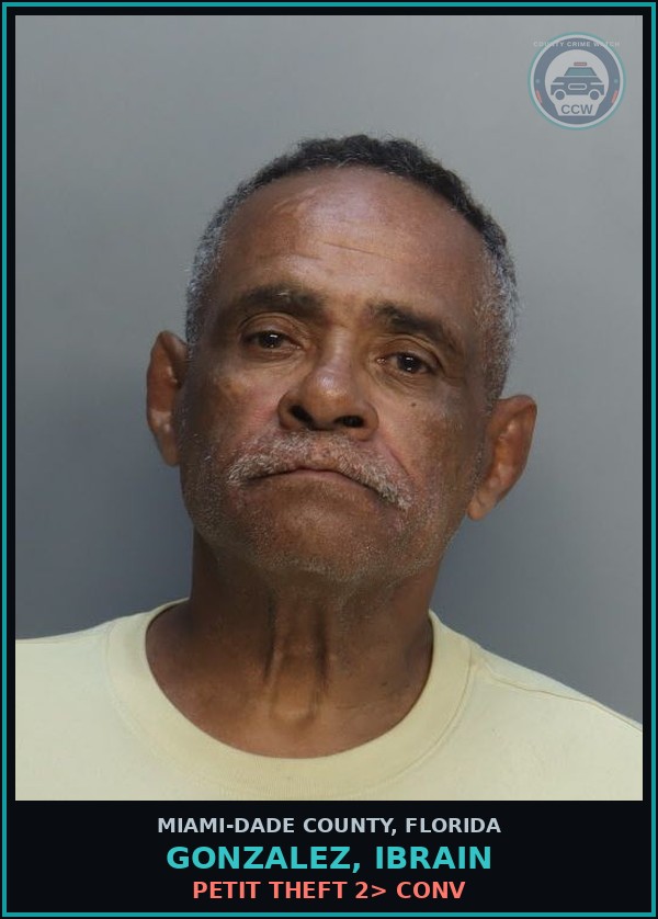 Booking mugshot of GONZALEZ, IBRAIN in Miami-Dade County