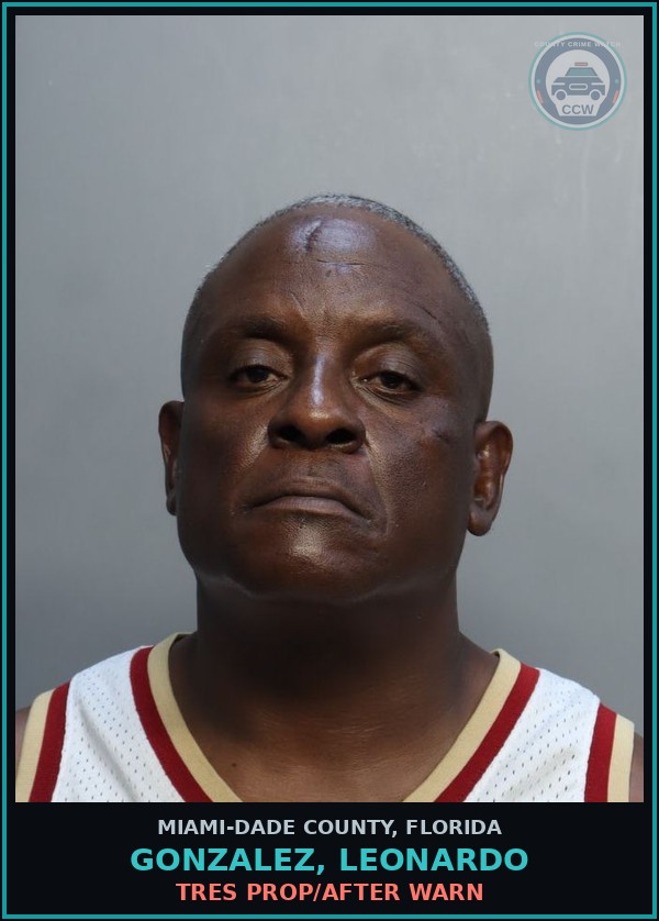 Booking mugshot of GONZALEZ, LEONARDO in Miami-Dade County