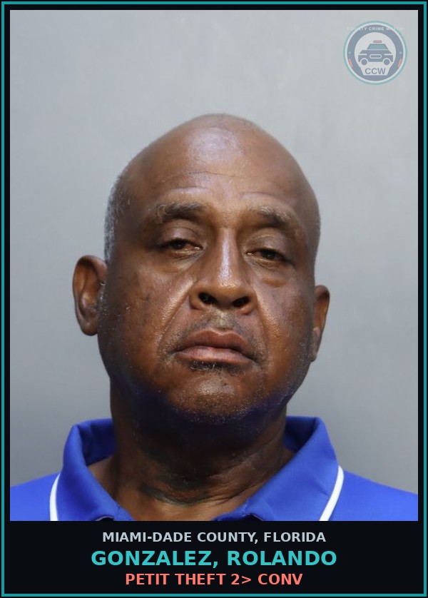 Booking mugshot of GONZALEZ, ROLANDO in Miami-Dade County