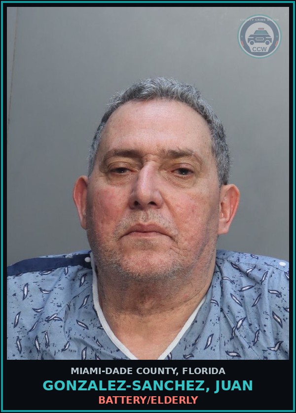 Booking mugshot of GONZALEZ-SANCHEZ, JUAN in Miami-Dade County