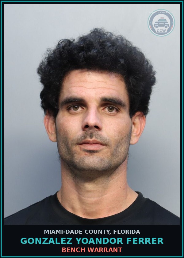 Booking mugshot of GONZALEZ YOANDOR  FERRER in Miami-Dade County