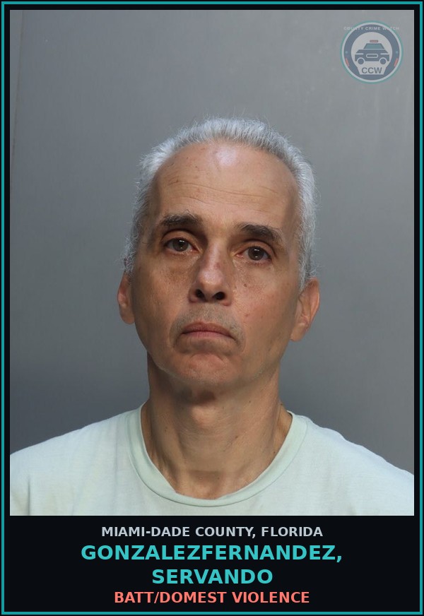 Booking mugshot of GONZALEZFERNANDEZ, SERVANDO in Miami-Dade County