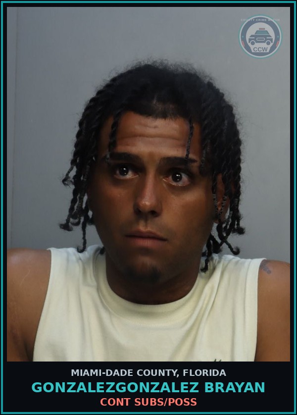 Booking mugshot of GONZALEZGONZALEZ BRAYAN in Miami-Dade County