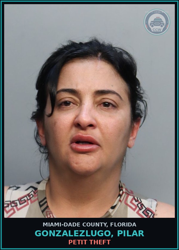 Booking mugshot of GONZALEZLUGO, PILAR in Miami-Dade County