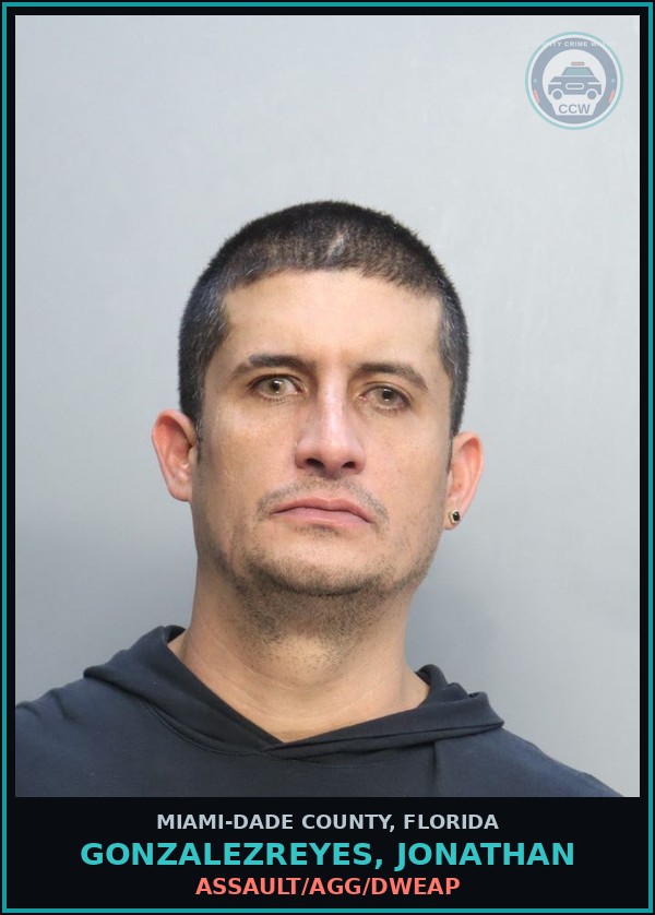 Booking mugshot of GONZALEZREYES, JONATHAN in Miami-Dade County