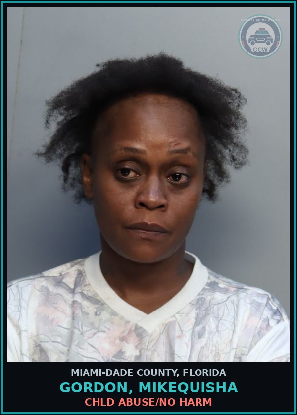 Booking mugshot of GORDON, MIKEQUISHA in Miami-Dade County