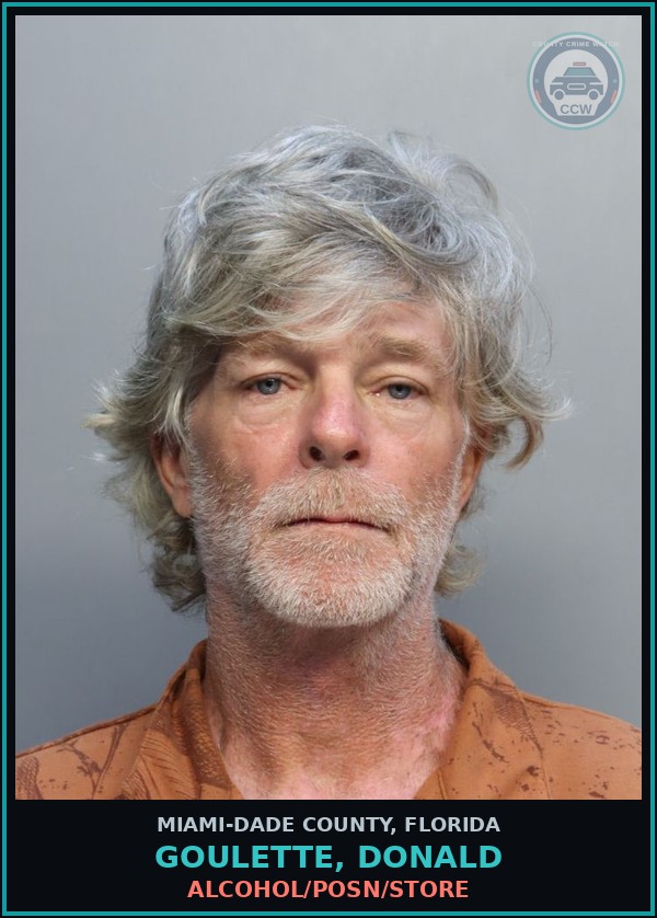 Booking mugshot of GOULETTE, DONALD in Miami-Dade County