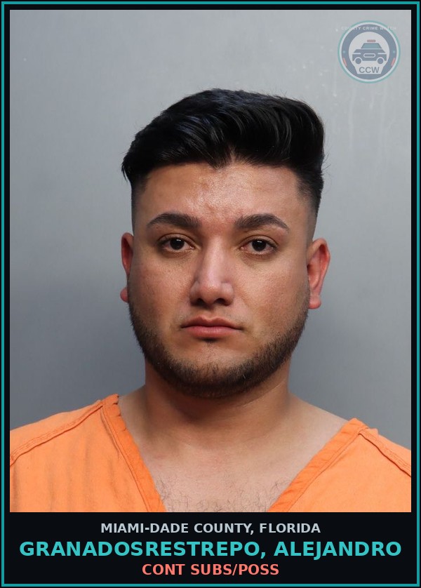 Booking mugshot of GRANADOSRESTREPO, ALEJANDRO in Miami-Dade County