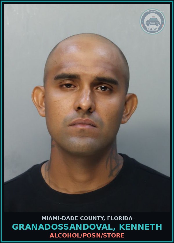 Booking mugshot of GRANADOSSANDOVAL, KENNETH in Miami-Dade County