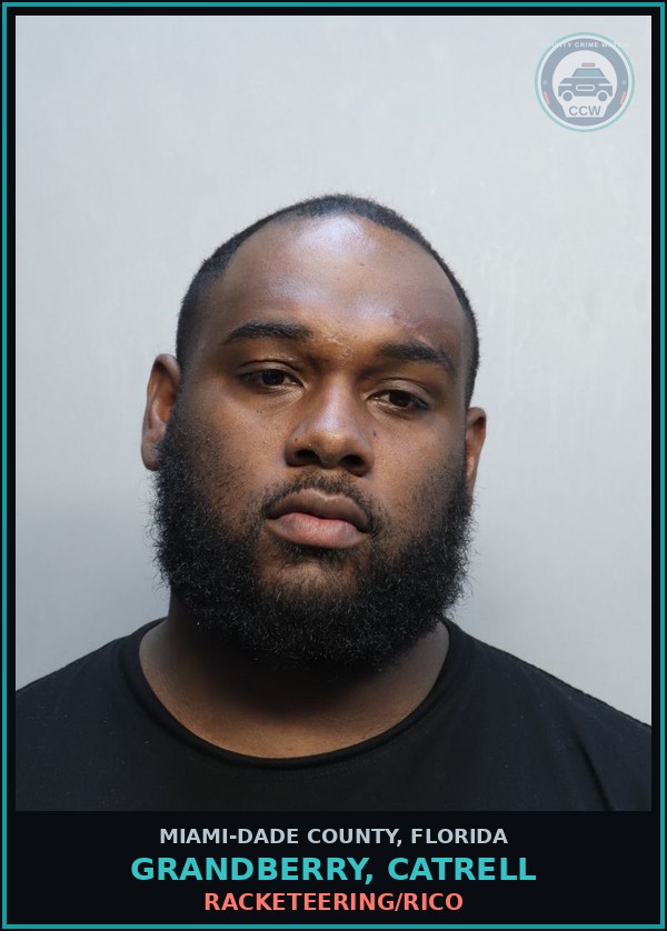 Booking mugshot of GRANDBERRY, CATRELL in Miami-Dade County