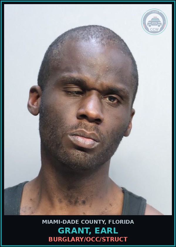 Booking mugshot of GRANT, EARL in Miami-Dade County