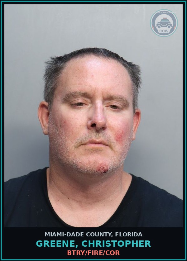 Booking mugshot of GREENE, CHRISTOPHER in Miami-Dade County