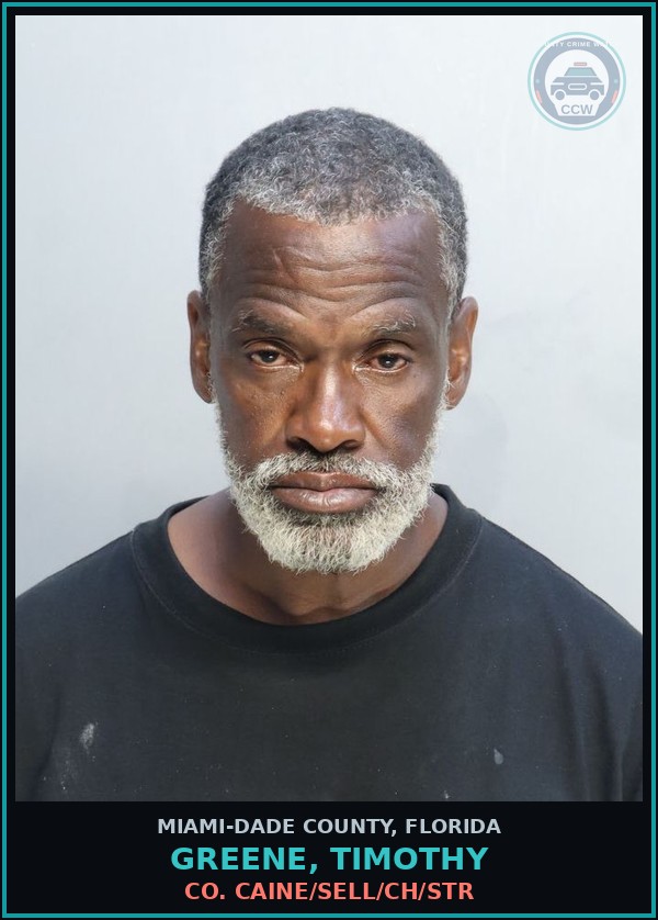 Booking mugshot of GREENE, TIMOTHY in Miami-Dade County