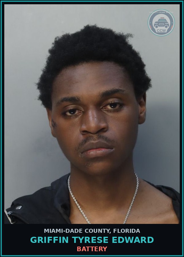 Booking mugshot of GRIFFIN TYRESE  EDWARD in Miami-Dade County