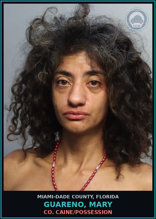 Booking mugshot of GUARENO, MARY in Miami-Dade County