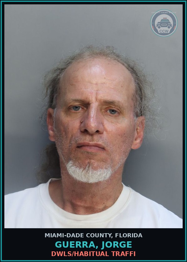 Booking mugshot of GUERRA, JORGE in Miami-Dade County