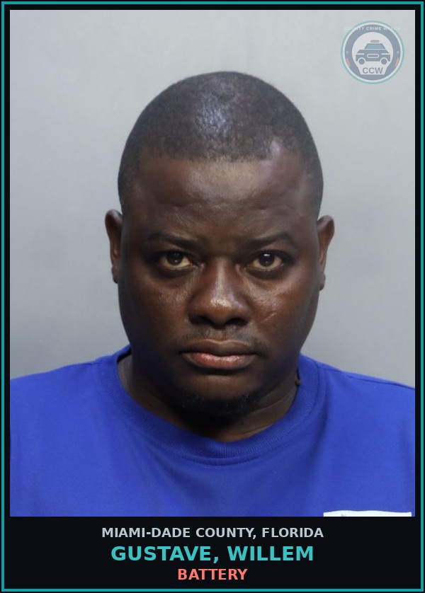 Booking mugshot of GUSTAVE, WILLEM in Miami-Dade County