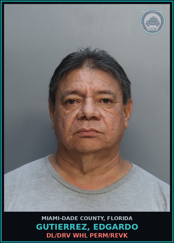 Booking mugshot of GUTIERREZ, EDGARDO in Miami-Dade County